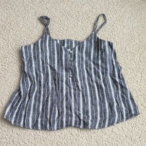 Abound Dark Gray and White Striped Camisole